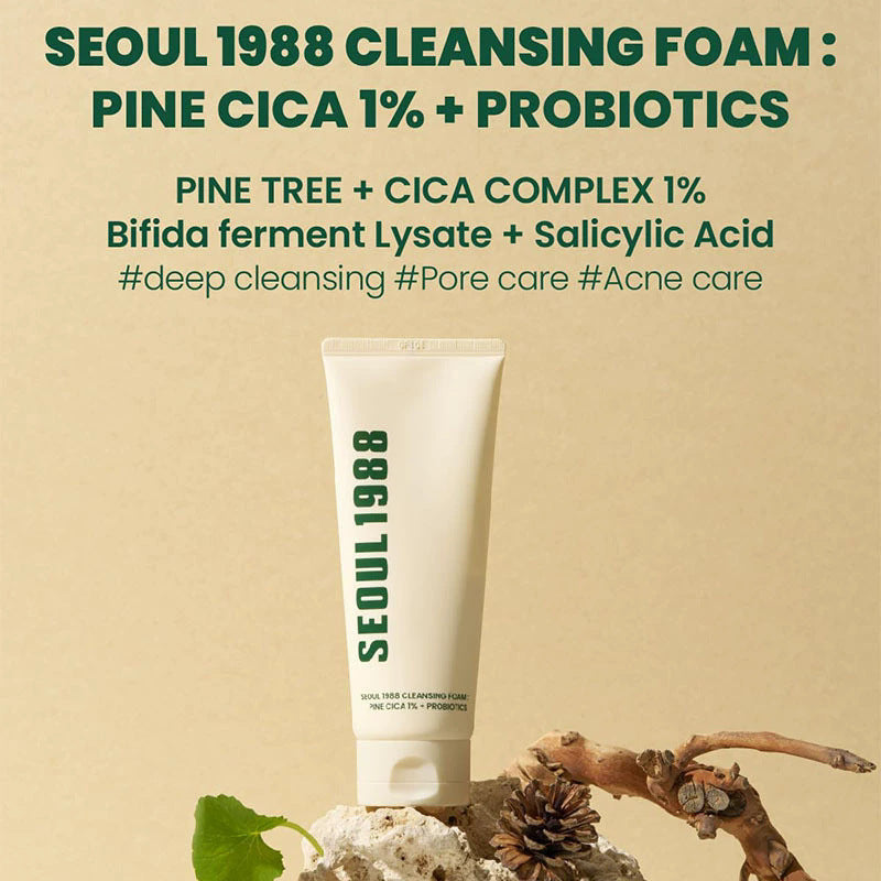 SEOUL 1988 Cleansing Foam : Pine Cica 1% + Probiotics