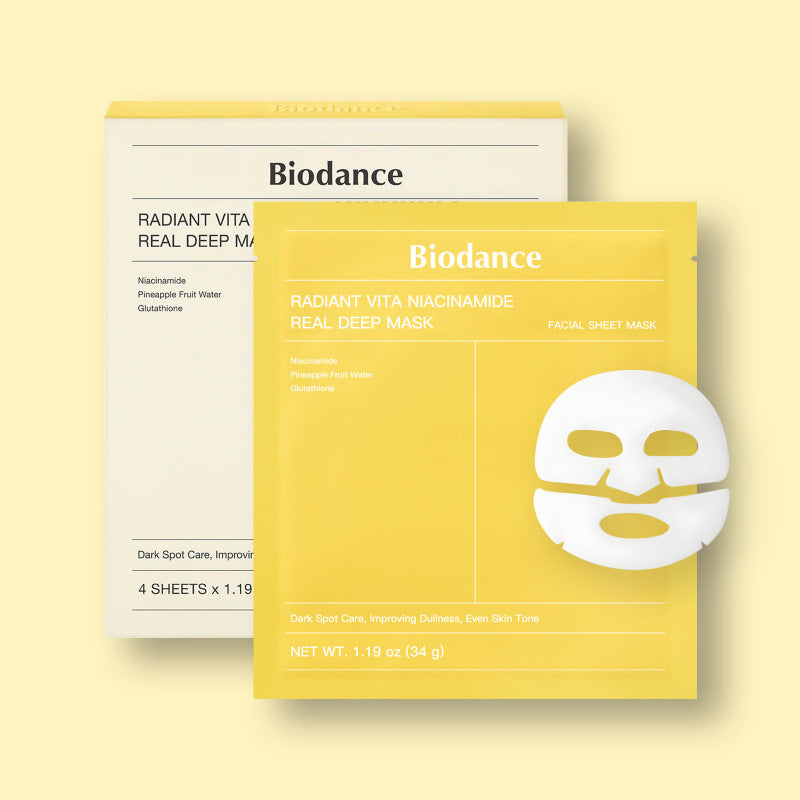 BIODANCE Radiant Vita Niacinamide Real Deep Mask – Pack de 4 mascarillas